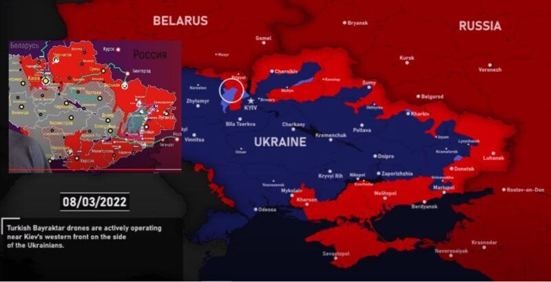 Mapa Ukrajina 8. 3. 2022