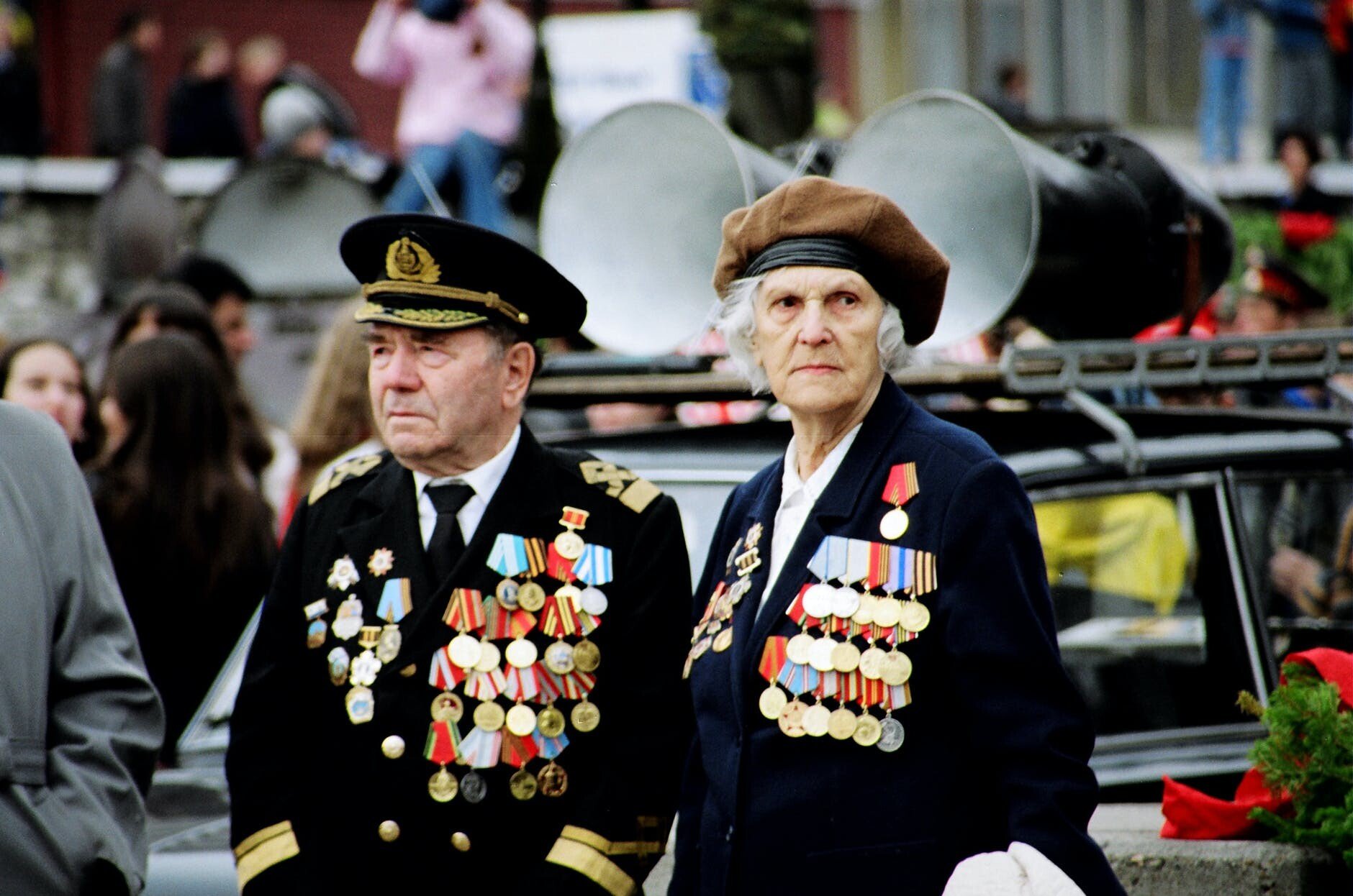 shallow focus photo of two persons wearing military uniform