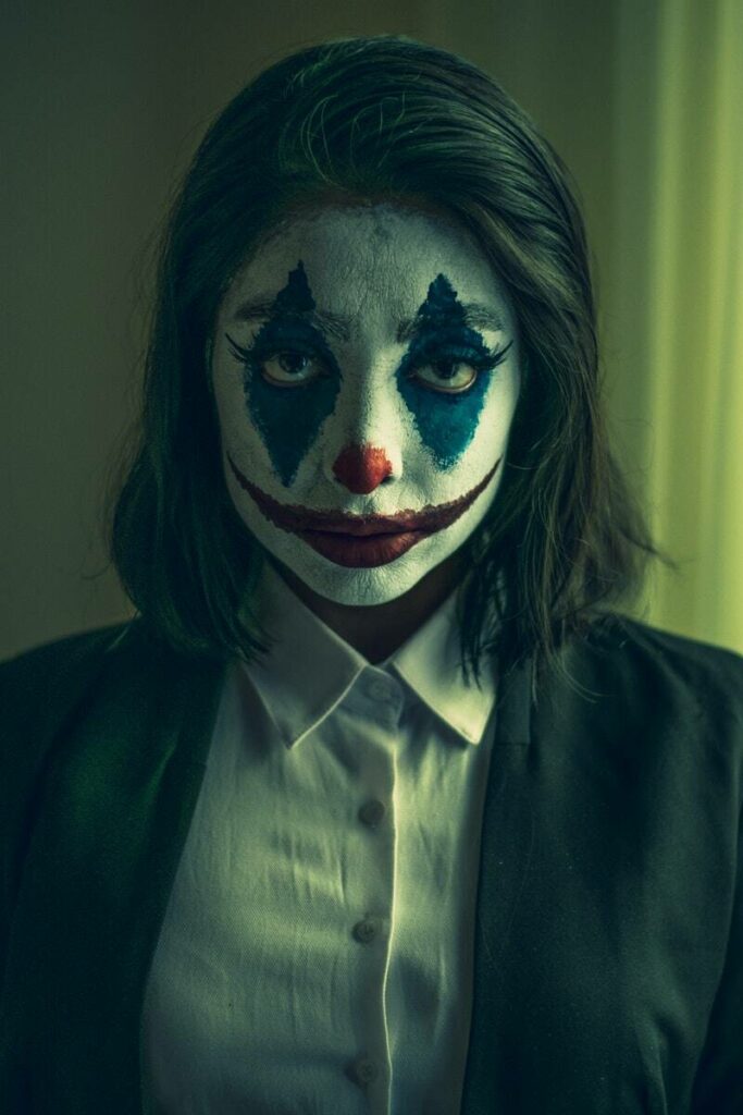 Woman With Joker Face Paint