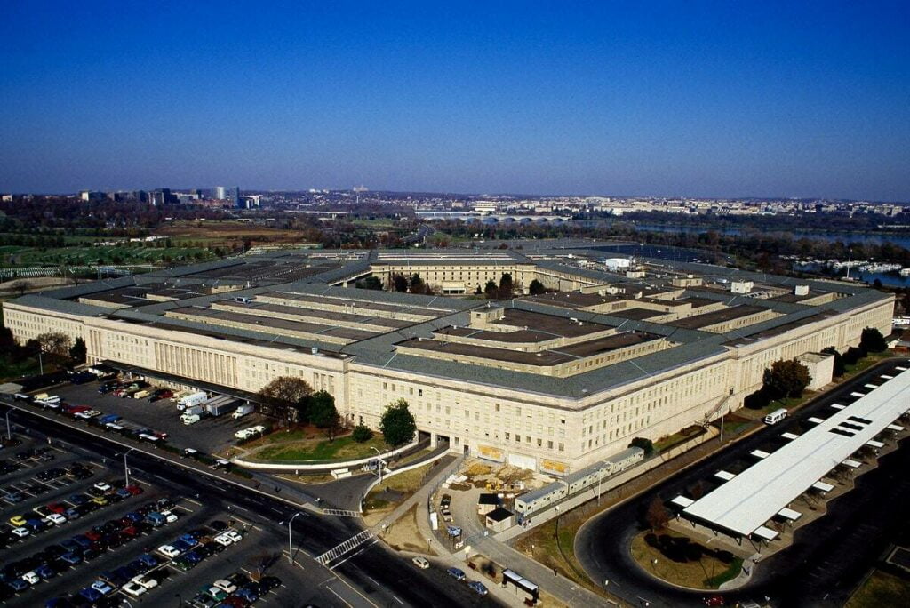 Aerial view of the Pentagon. Original image from Carol M. Highsmith&rsquo;s America, Library of Congress collection. Digitally enhanced by rawpixel.