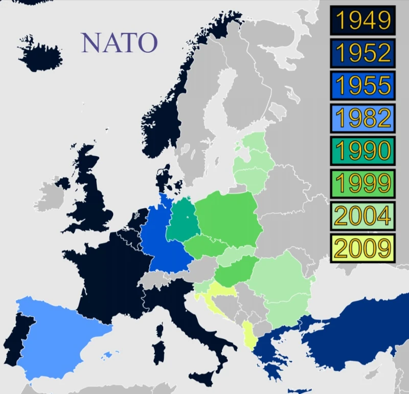 mapa rozširovania nato
