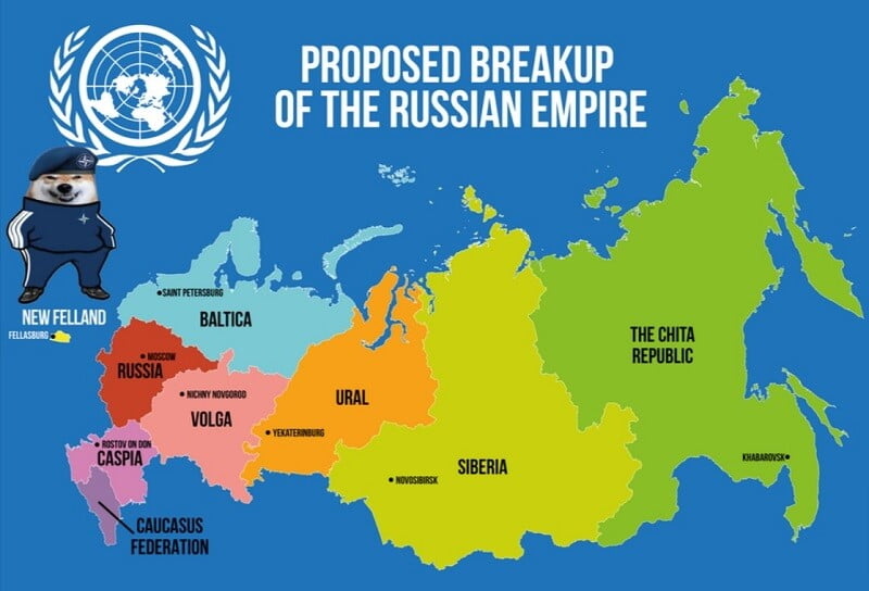 mapa navrhovaného rozbitia ruska