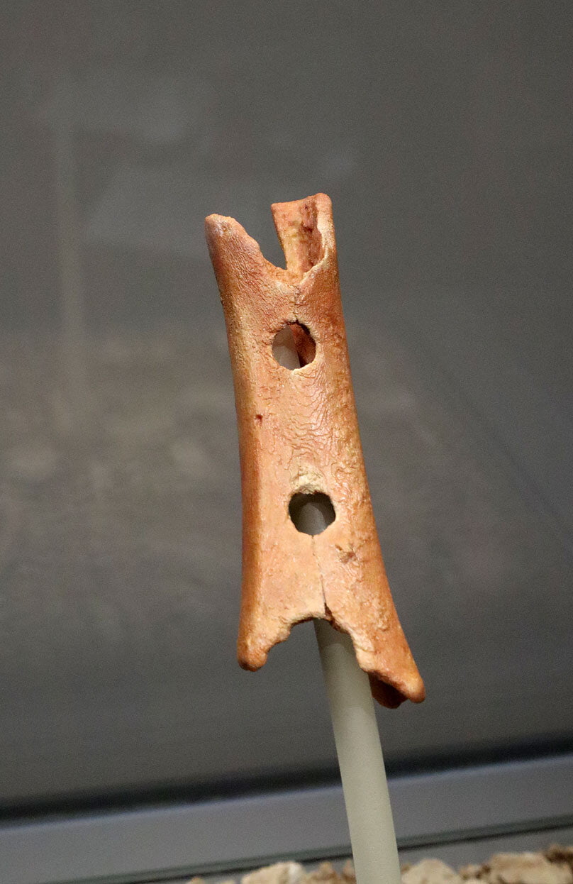 exponát kostenej flauty v slovinsku