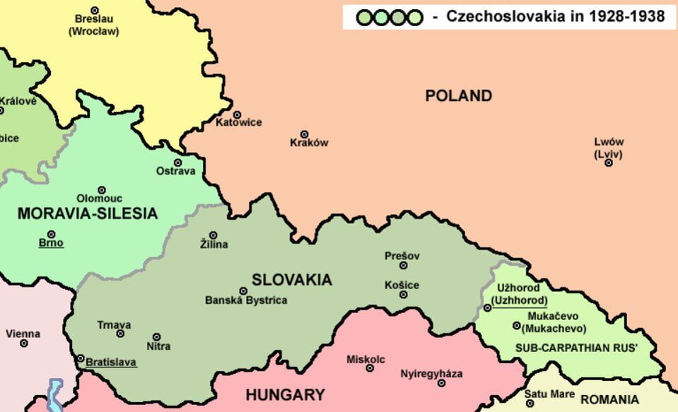 mapa československa