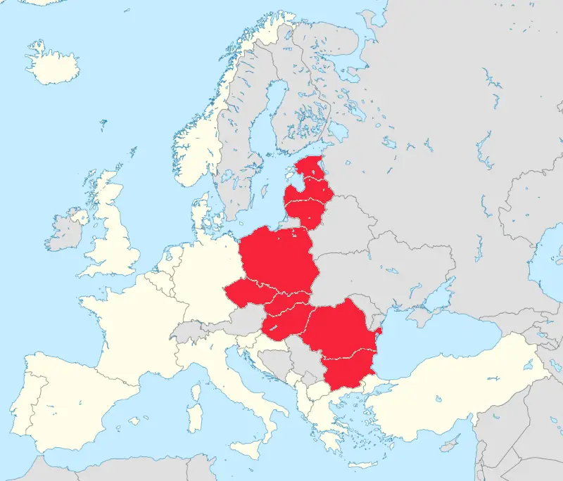 mapa európy s novými členmi nato