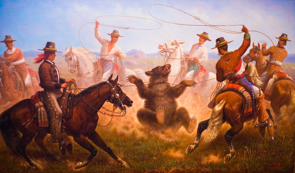 obraz - lov kovbojov na medveďa