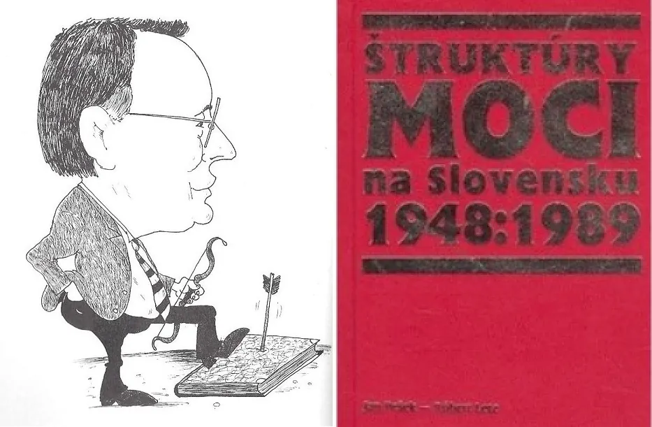 karikatúra Pavla Janíka a obálka knihy