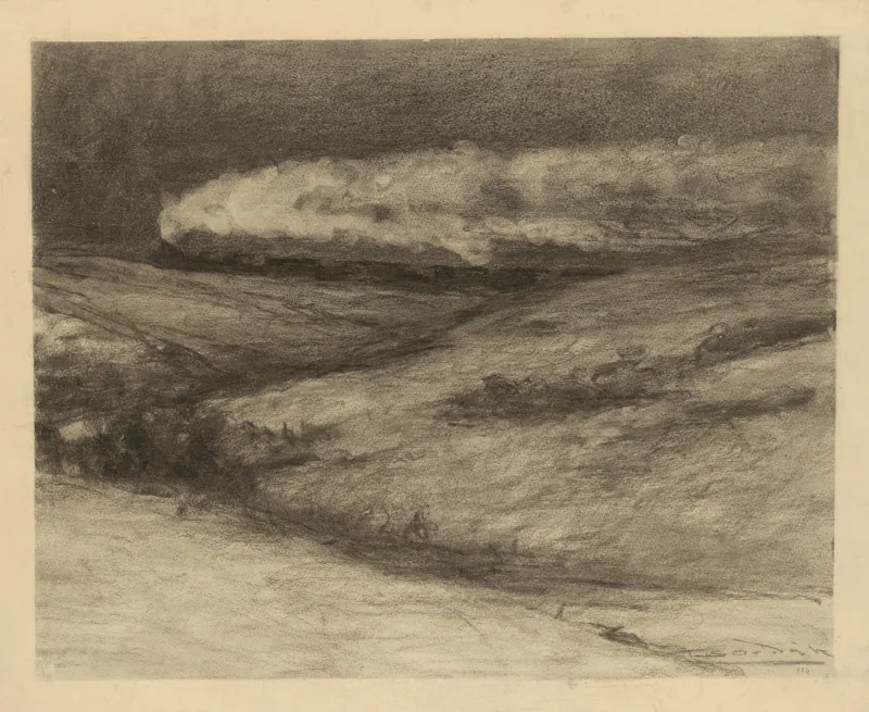 Ľudovít Čordák – Krajina s vlakom, okolo 1930, Slovenská národná galéria