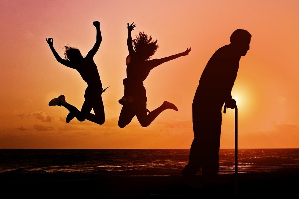 old, youth, contrast