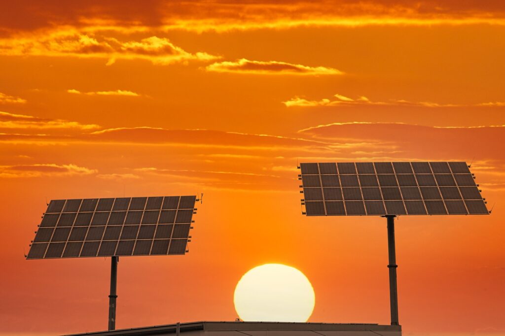 sunset, solar energy, sun