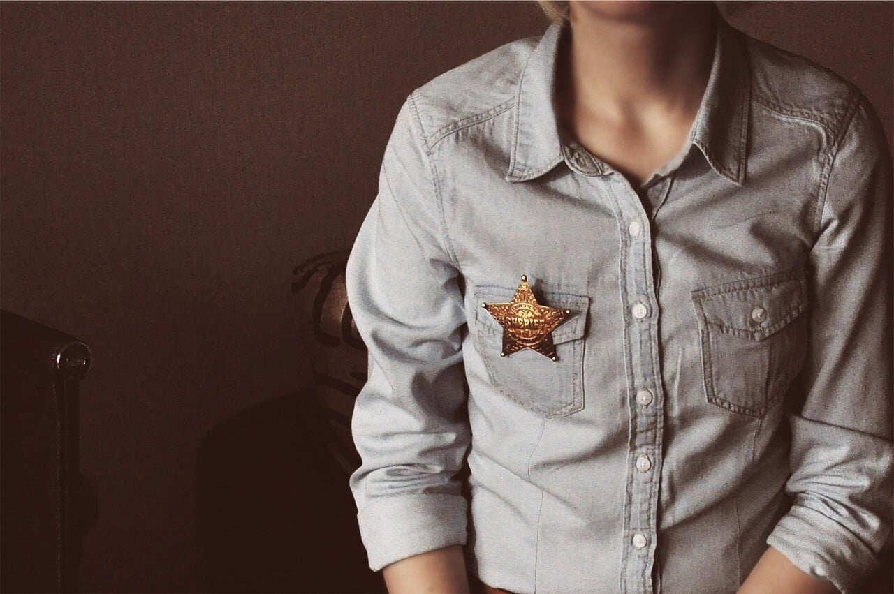 sheriff, star, denim