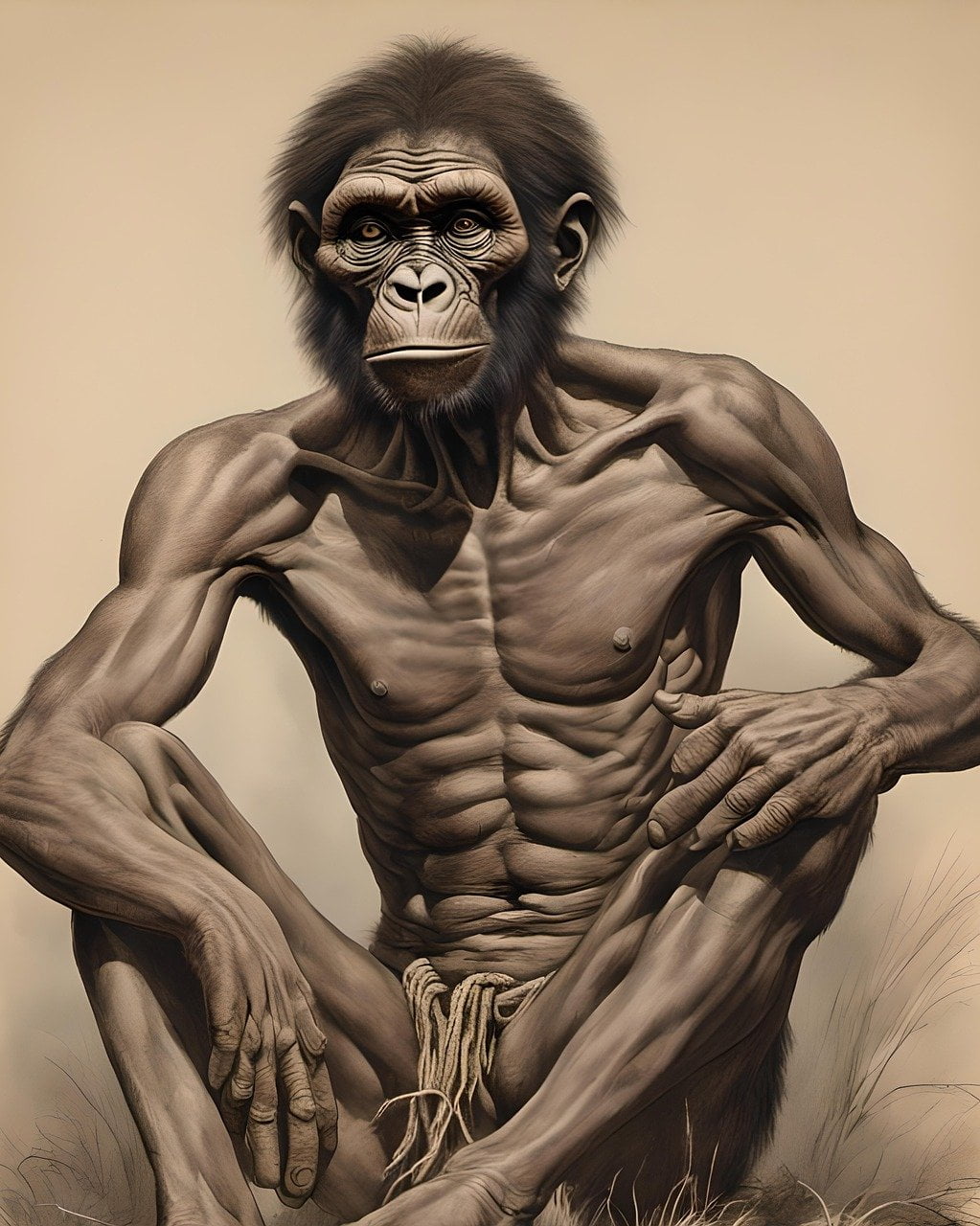 ai generated, man, homo erectus