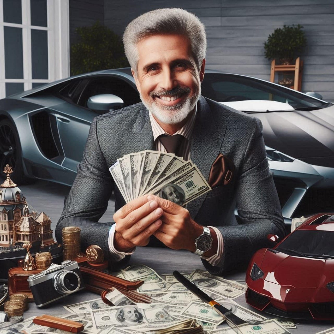 ai generated, man, millionaire, money, multimillionaire, rich, power, luxury
