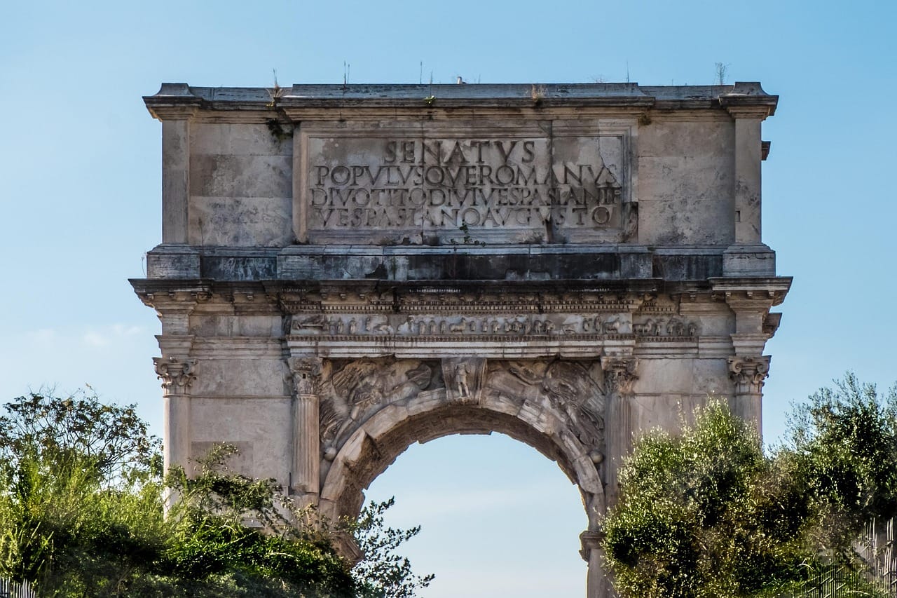 rome, door, gantry, entrance, senate, people, ancient, stone, classic, roman, arch of titus, via sacra, honor, honorary, divine