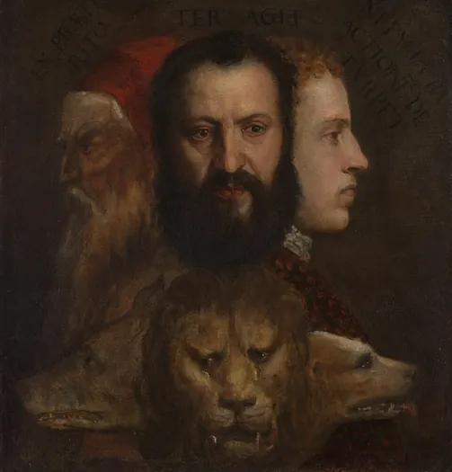 Tizian: „Allegoria della Prudenza“ r.1550-1565 – olej na plátně