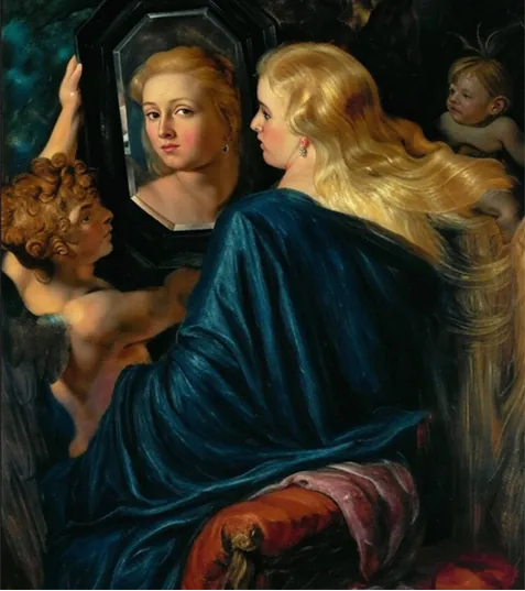 Peter Paul Rubens „Venuše před zdrcadlem“ (olej na dřevě 1614-15)