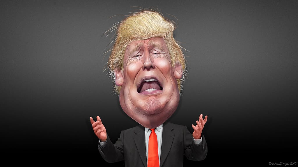 Karikatúra Donalda Trumpa
