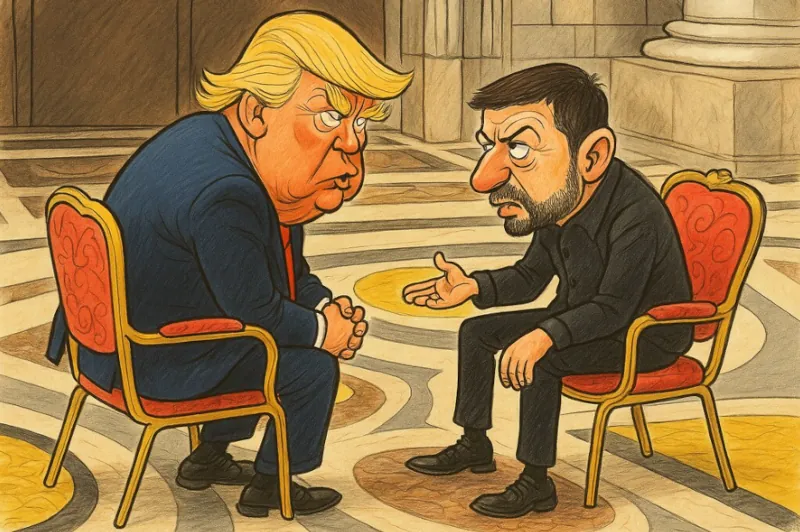 Karikatúra Trump - Zelenský