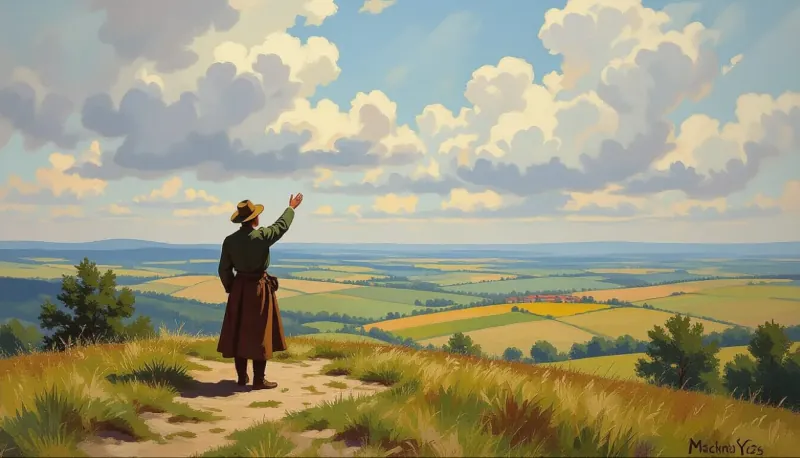 Keď sa Slovák ta do sveta odberal, na Machnáči, na tom kopci zavolal, zavolal on na Machnáči po dvakrát: Zbohom otec, zbohom mati, sestra, brat. Povedz ty mne môj Machnáčku vysoký, či ťa uzriem o dva, lebo tri roky, či ja budem vidieť ešte moju mať, či ma bude moja milá milovať. A ty, naša zem slovenská, taká si, zo všetkých strán stíhajú ťa zlé časy, tvoje deti po svete sa túlajú a na teba, zem slovenská, nedbajú.