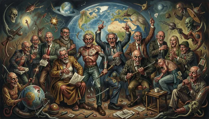 AM: Globálny prediktor: znepokojivá skupina postáv okolo Zeme.