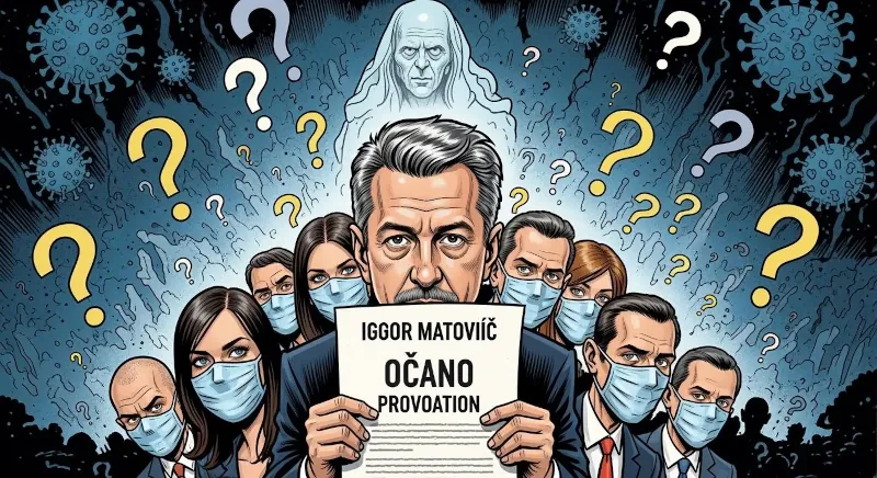 Igor Matovič s dokumentom Očano provocation v pandemickom prostredí s otázkami.